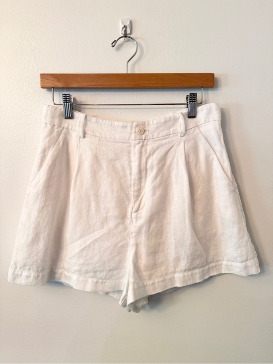 & Other Stories Pants - & Other Stories Linen Tailored Shorts White Size 6